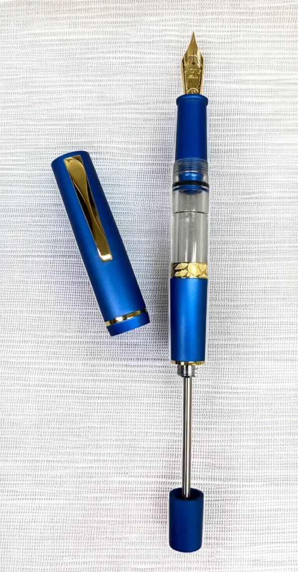 Penna Stilografica Gioia Luminosa Aluminum Gold Electric Blue - immagine 3