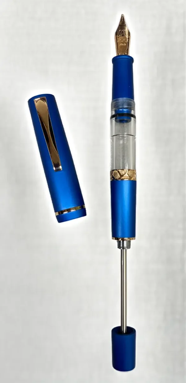 Penna Stilografica Gioia Luminosa Blu Elettrico | Oro Rosa - immagine 3