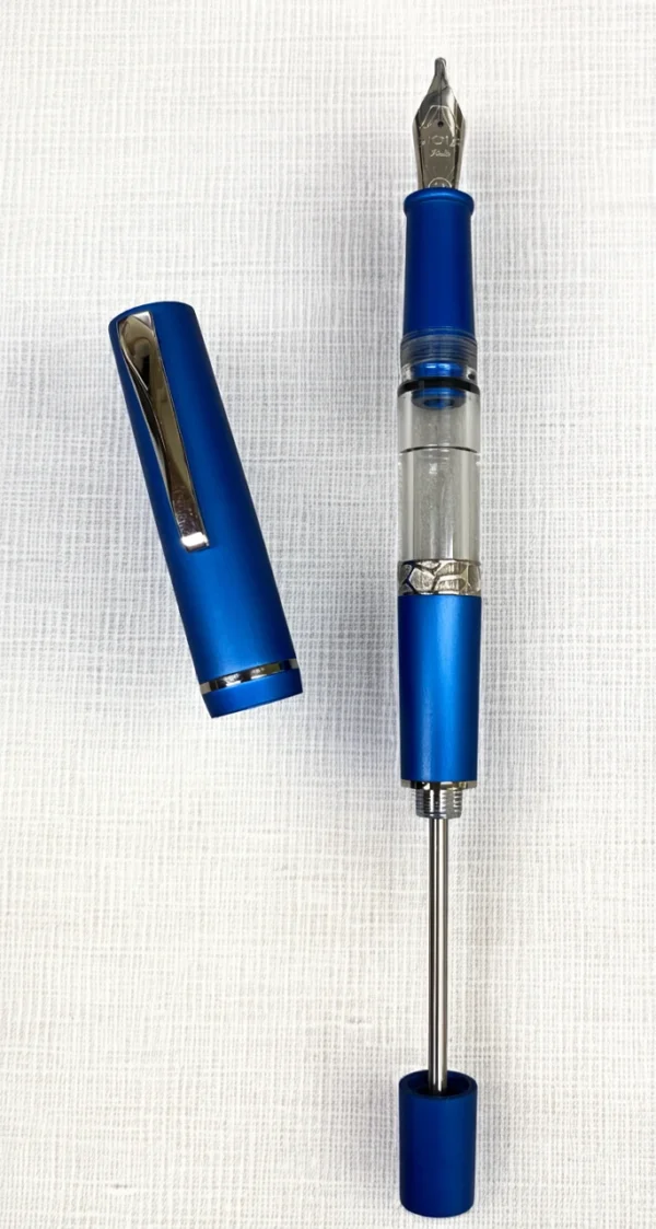 Penna Stilografica Gioia Luminosa Aluminium Blu Elettrico | Argento - immagine 3