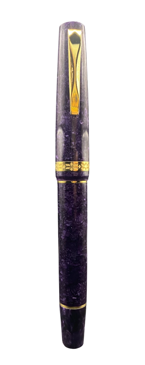 Stilografica Gioia Viola Scuro | Resina Italiana e Oro