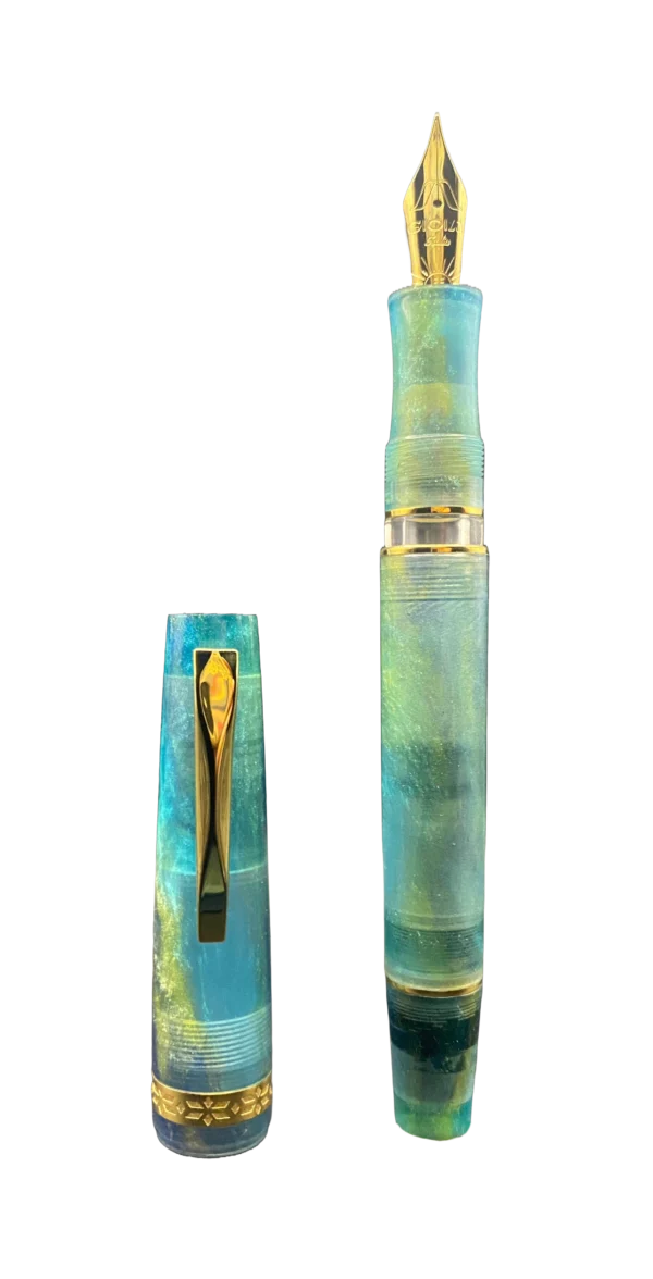 Stilografica Gioia Giallo Chiaro | Resina Italiana e Oro - immagine 2