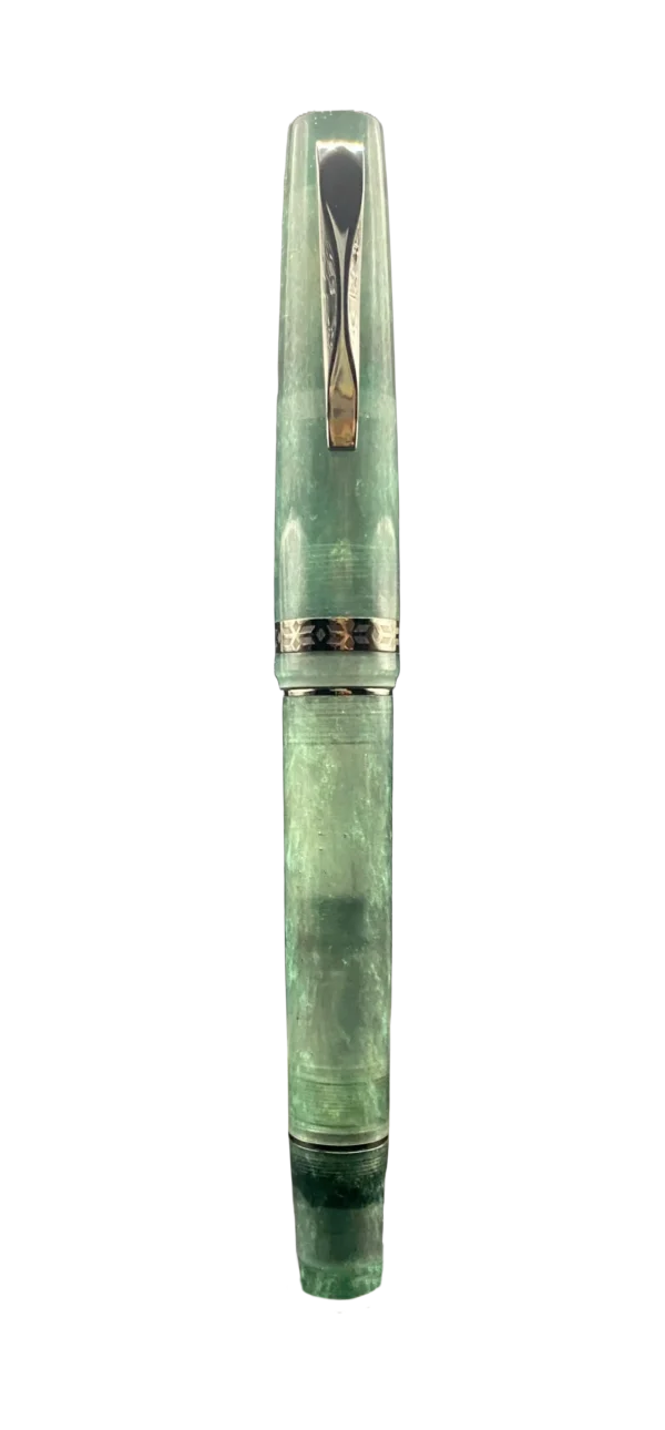 Stilografica Gioia Verde e Nero | Finiture Argento