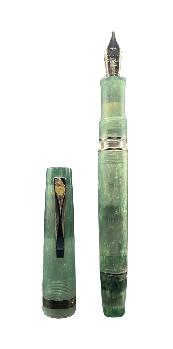 Stilografica Gioia Verde e Nero | Finiture Argento - immagine 2